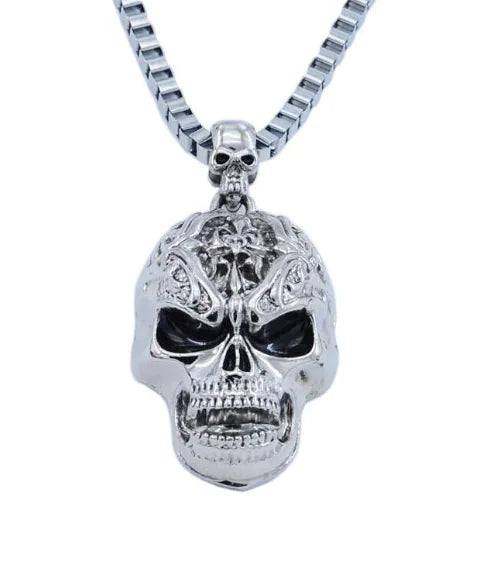 Men's Skull Pendant Necklace with Charm