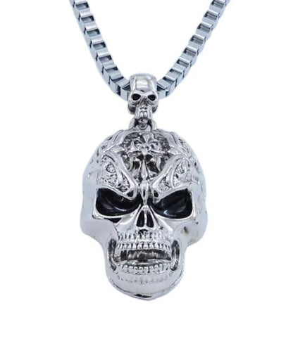 Men's Skull Pendant Necklace with Charm