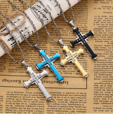 Men's Titanium Steel Cross Necklace