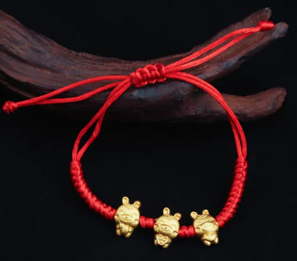 Fourleaf Grass Simple Woven Hand Rope Bracelet