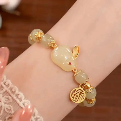 Hetian Rabbit Fu Women's Bracelet