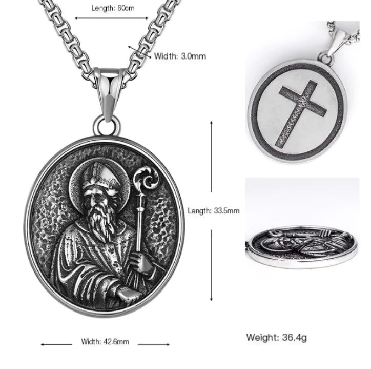 Titanium Steel Jesus Pendant Men's Stainless Necklace