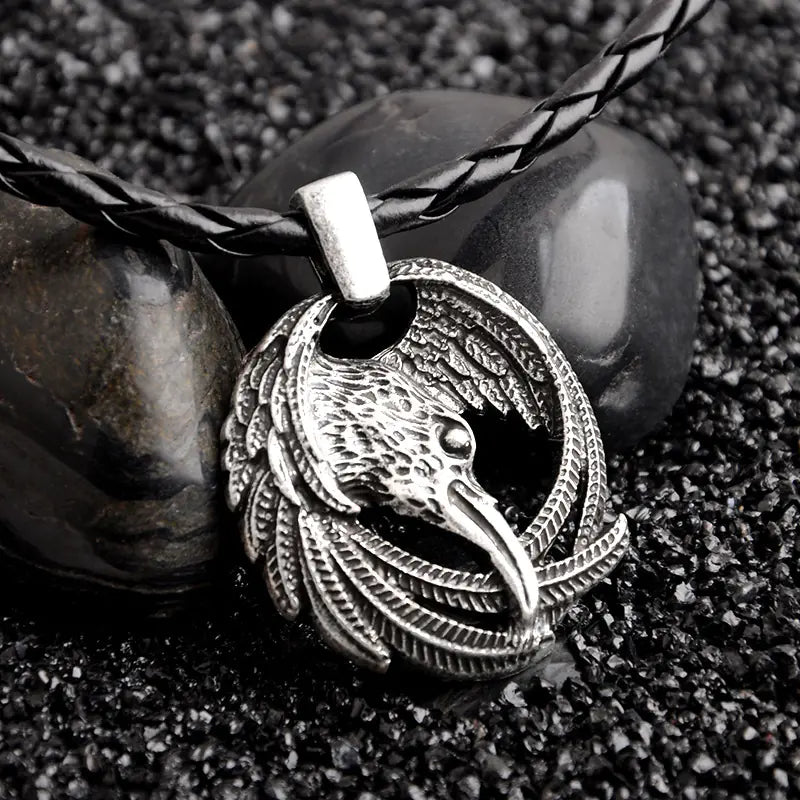 Men's Slavic Pendant Necklace with Unique Bird Design
