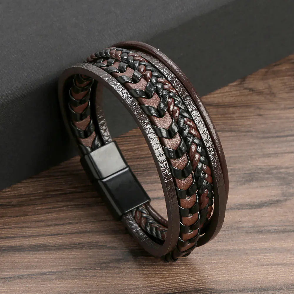 Multi-layer Leather Rope Woven Bracelet for Fashion