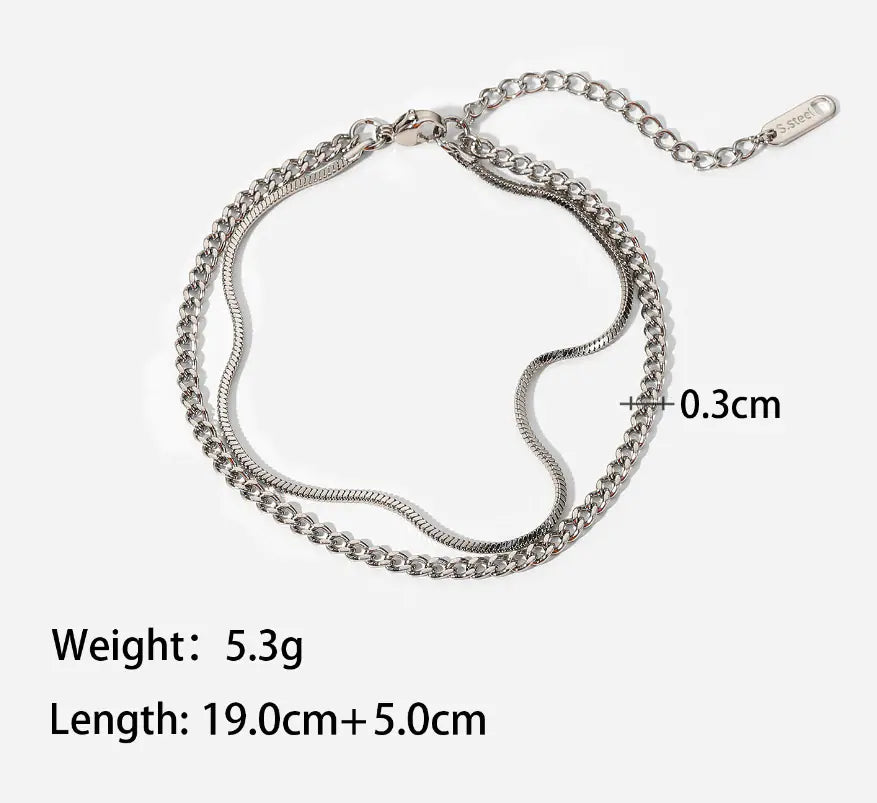 Unique Double-Layer Stainless Steel Men's Bracelet