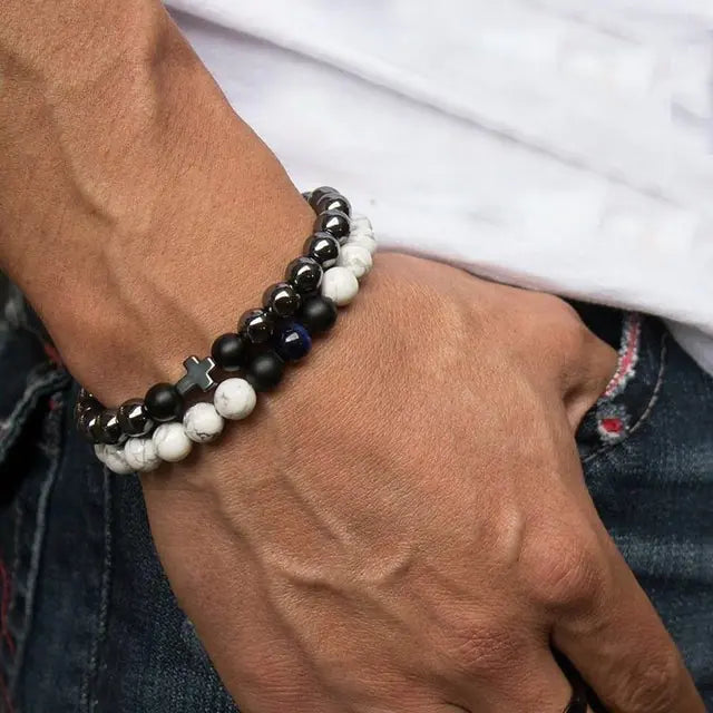 Trendy Handmade Zircon Beaded Men's Bracelet Sets
