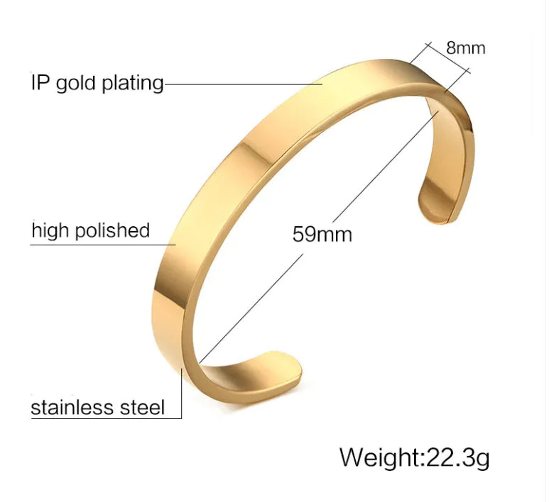 Men's Minimalist Titanium Steel Cuff Bracelet
