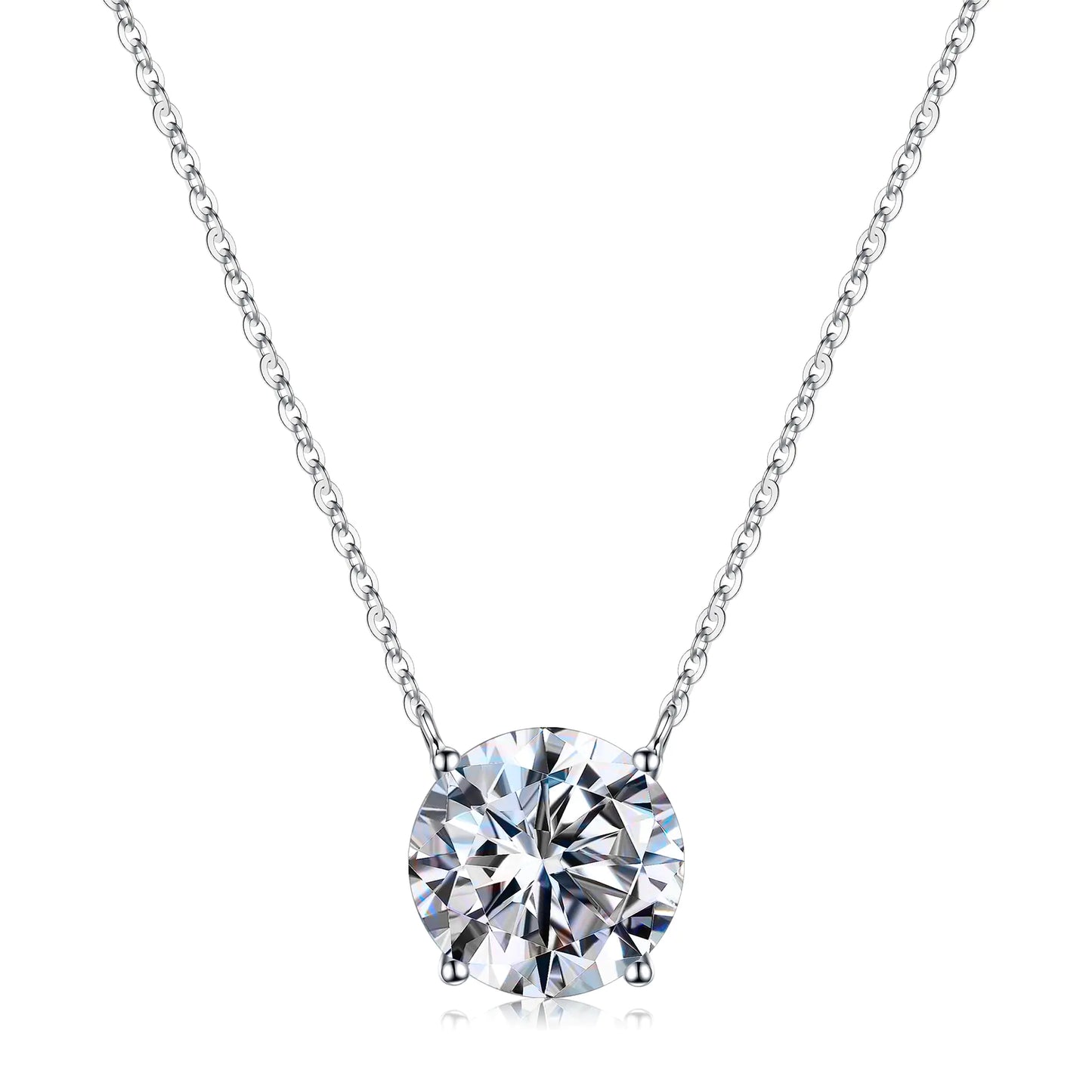 Carat Round Moissanite Pendant Necklace for Women