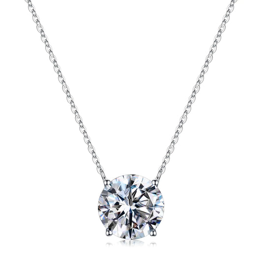 Carat Round Moissanite Pendant Necklace for Women