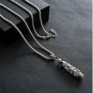 Trendy Men's Necklace with Hip-Hop Pendant and Chain