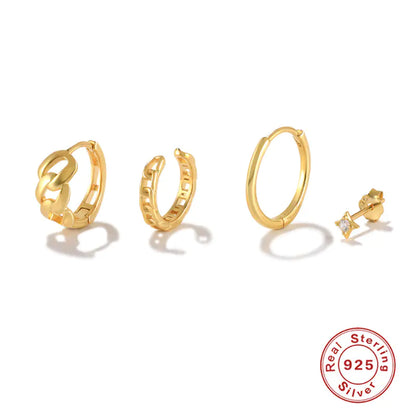 Geometric Stacked Earring Set