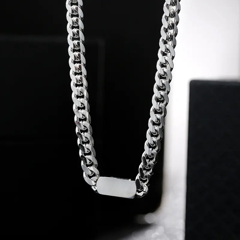 Men's Titanium Steel Cuban Chain Necklace - Simple Style