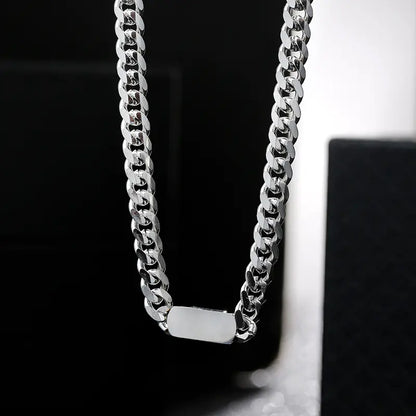Men's Titanium Steel Cuban Chain Necklace - Simple Style