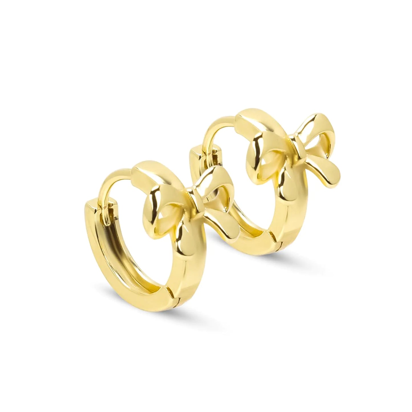 Gold Bow Minimalist Hoop Earrings
