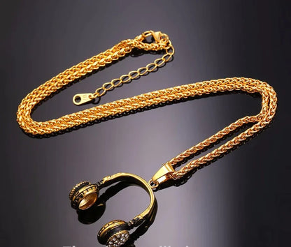 Men's 316L Stainless Steel Headphone Necklace