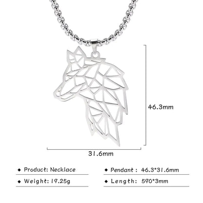 Hip-Hop Men's Necklace with Anime Wolf Model