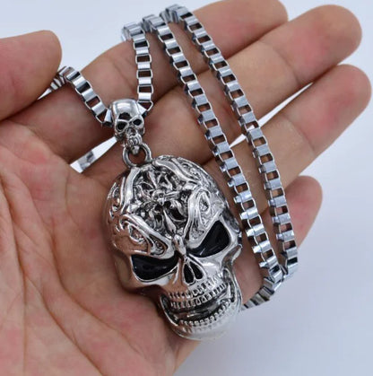 Men's Skull Pendant Necklace with Charm
