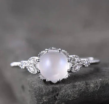 Moonstone Engagement Opal Fashion Ring for Women