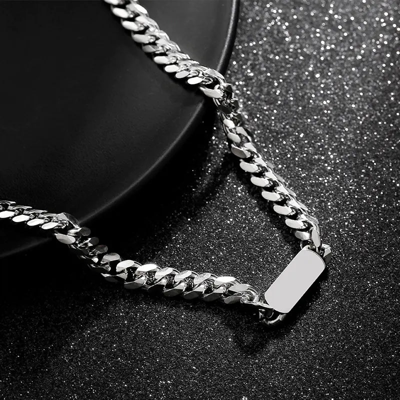 Men's Titanium Steel Cuban Chain Necklace - Simple Style