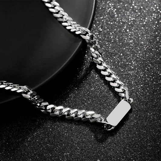 Men's Titanium Steel Cuban Chain Necklace - Simple Style