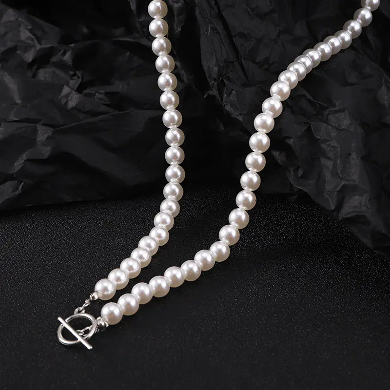 Men's Handmade Imitation Pearl Necklace
