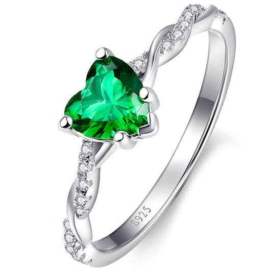 1.25 Carat Created Green Emerald Ring for Women