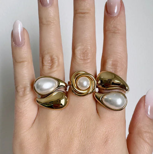 Drop Pearl Ring for Women