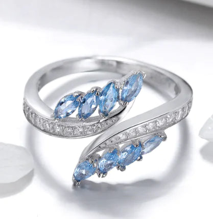 Irregular Gemstones Silver Ring for Women