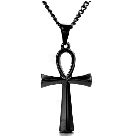 Titanium Steel Egyptian Cross Men's Necklace