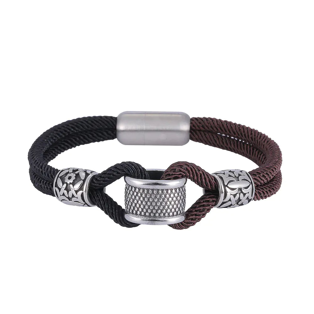 Titanium Steel Milanese Rope Beads Stainless Steel Bracelet