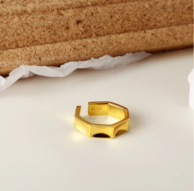 Glossy Geometric Ring for Women