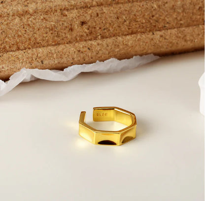 Glossy Geometric Ring for Women