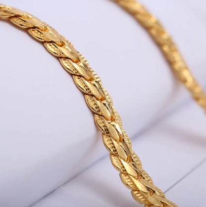 Personalized Men's 5MM Side 18K Gold Necklace