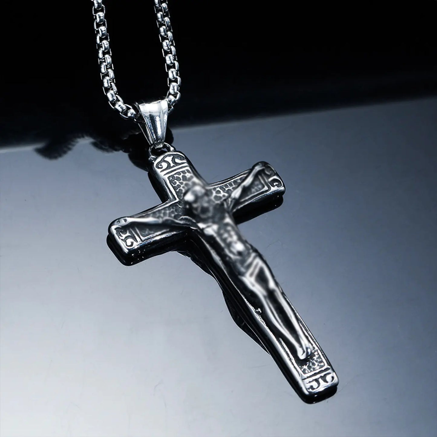 Vintage Cross Titanium Steel Men's Necklace with Pendant