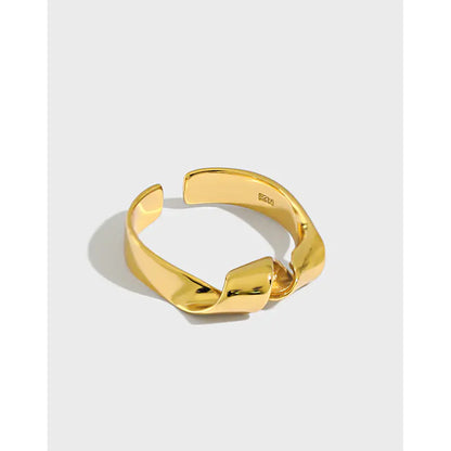 18k Gold Spiral Silver Ring for Women