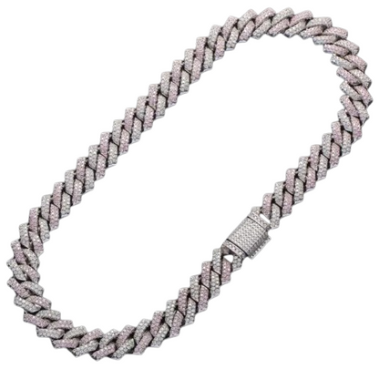 Cuban Necklace Pink Zircon
