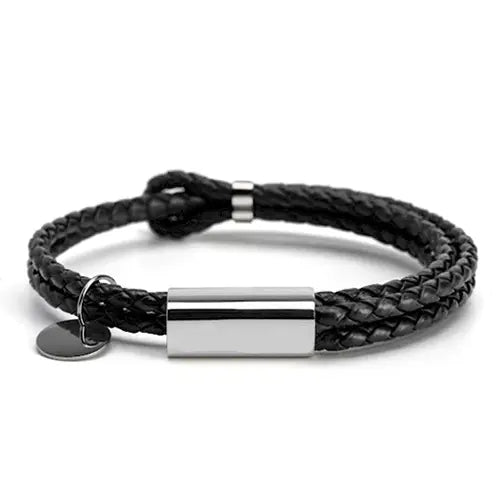 Leather Double Rope Braided Bracelet for Couples
