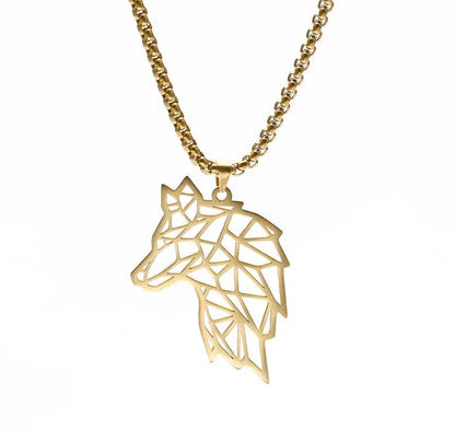 Hip-Hop Men's Necklace with Anime Wolf Model