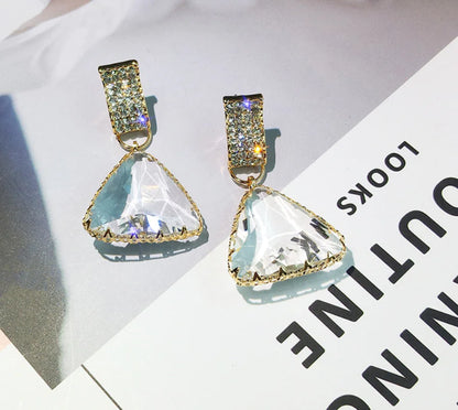 Geometric Triangle Crystal Earrings (Set of Earrings)