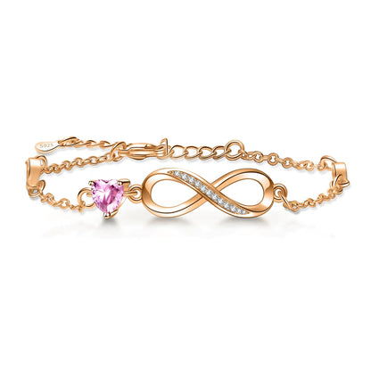 Sterling Infinity Love Diamond Gold Bracelets
