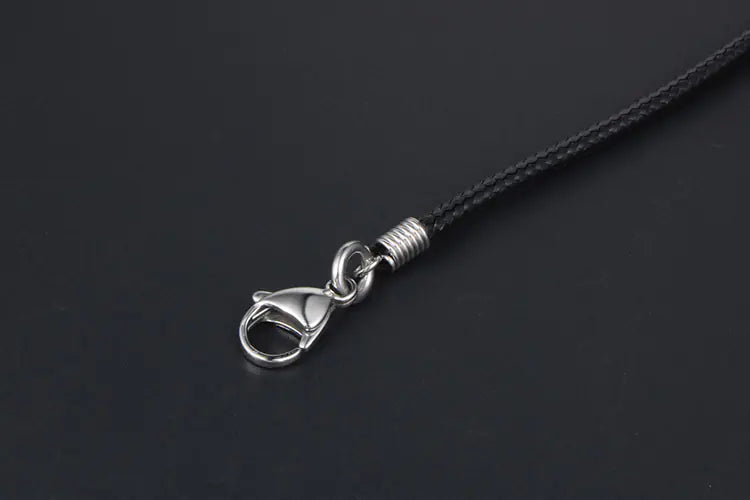 Men's Minimalist Black Woven Linen Wax Rope Necklace