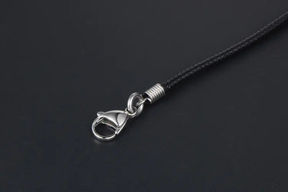 Men's Minimalist Black Woven Linen Wax Rope Necklace