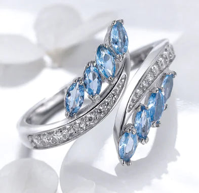 Irregular Gemstones Silver Ring for Women