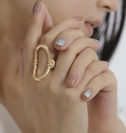 Geometric Metal O - Ring for Women