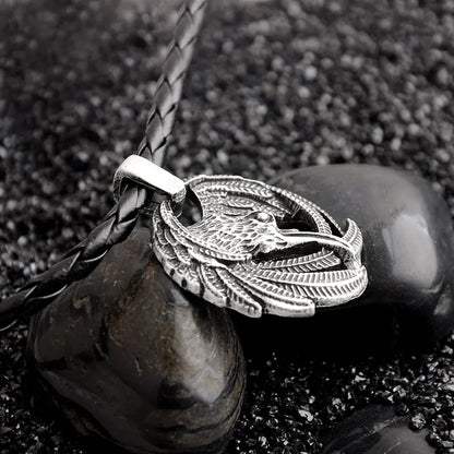 Men's Slavic Pendant Necklace with Unique Bird Design
