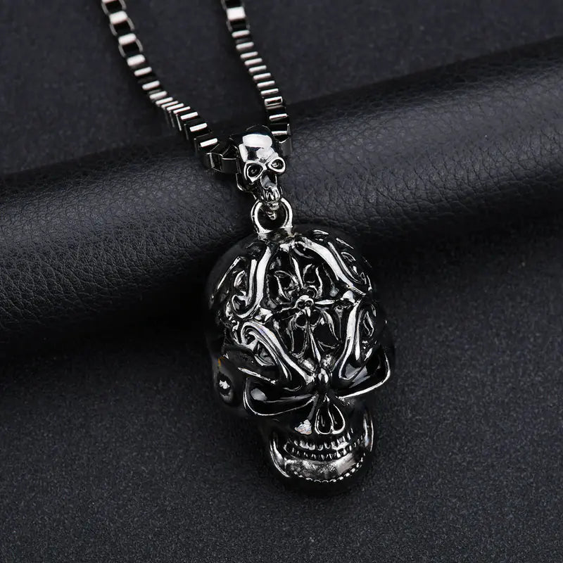 Men's Skull Pendant Necklace with Charm