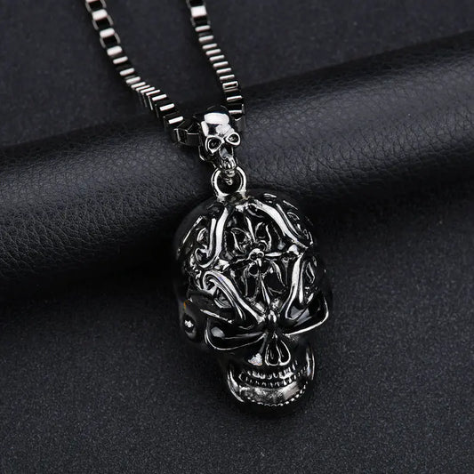 Men's Skull Pendant Necklace with Charm