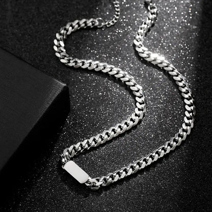 Men's Titanium Steel Cuban Chain Necklace - Simple Style