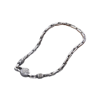 S925 Silver Textured Bamboo Men's Bracelet (3.5mm)