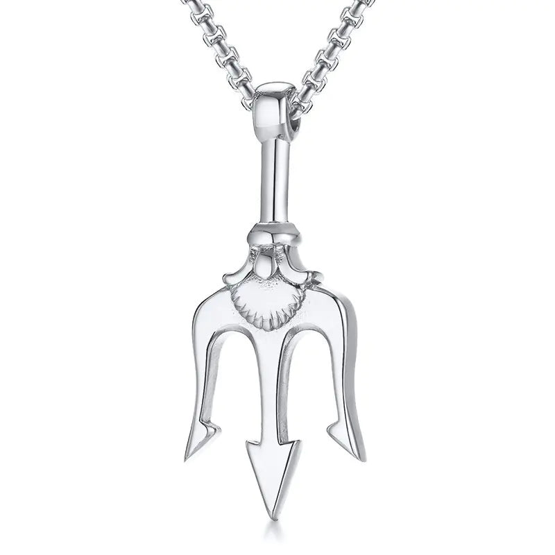 Men's Triton Pendant Necklace in Titanium Steel
